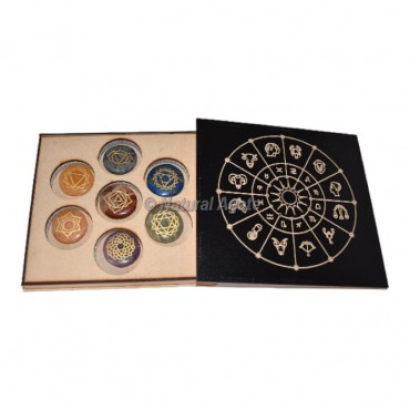 Zodiac Box With Chakra Engraved Healing Stones
