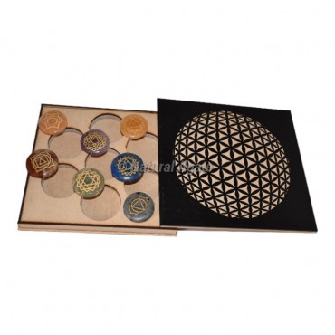 Flower Of Life with 3D Gift Box Chakra Stones