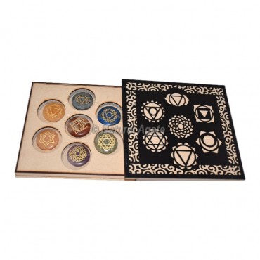 Engraved Seven Chakra Stones with Chakra Box