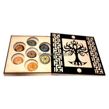 Tree Of Life 7 Chakra Engraved Stones Gift Box