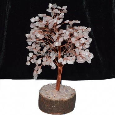 Rose Quartz With Copper Wire Tree