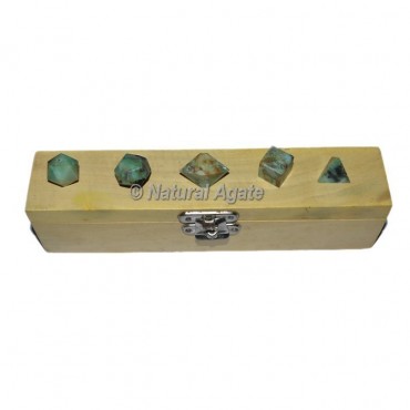 Green Budd Stone 5pcs Sacred Geometry Set