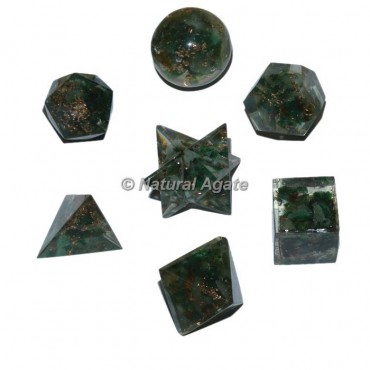 Green Aventurine Orgonite Geometry Set