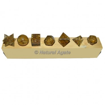 Yellow Jasper Orgonite Geometry Set