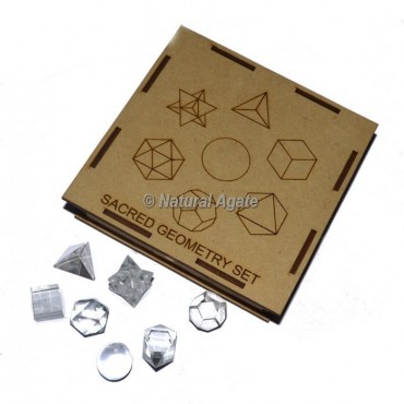 Crystal Quartz Geometry Set With Square Gift Box