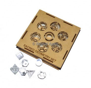 Crystal Quartz Sacred Geometry Set With Square Gift Box