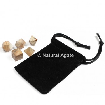 Picture Jasper Sacred Geometry Set With Gift Pouch