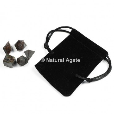 Blood Stone Sacred Geometry Set With Gift Pouch