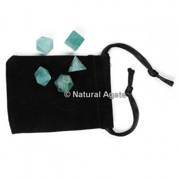 Green Fluorite Sacred Geometry Set With Gift Pouch