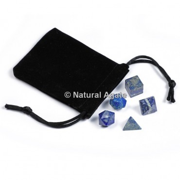 Lapis Lazuli Sacred Geometry Set With Gift Pouch