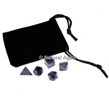 Amethyst Sacred Geometry Set With Gift Pouch