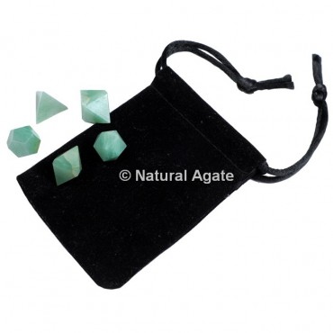 Green Aventurine Sacred Geometry Set With Gift Pouch