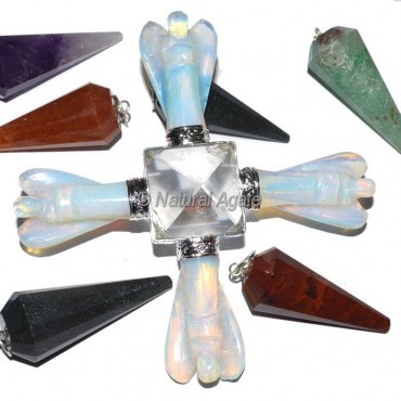 Opalite Angel With Crystal Pyramids Generator