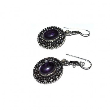 Oval Shape Amethyst Earrings