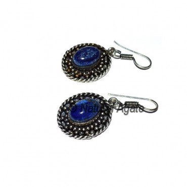 Lapis Lazuli Healing Brass Earrings