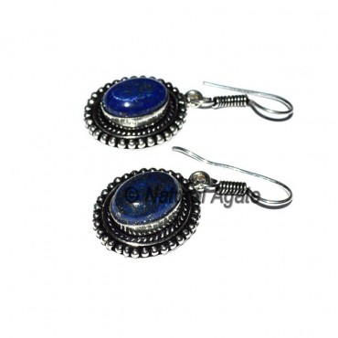 Lapis Lazuli Oval Shape Earrings
