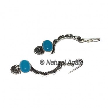 Blue Onyx Fashion Oval Shape Earrings