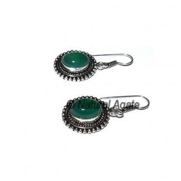 Green Onyx Oval Earrings