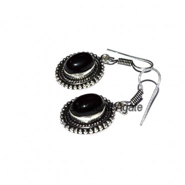 Black Onyx Oval Shape Earrings