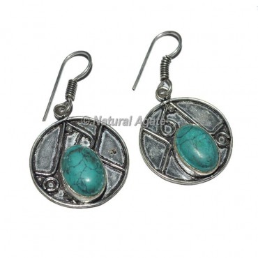 Turquoise Oval Shape Earrings