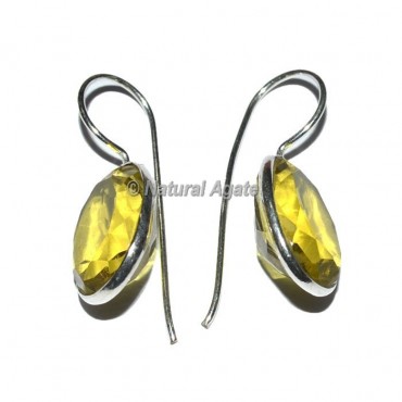 Yellow Jasper Round Shape Earrings