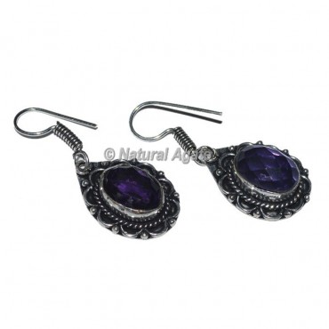 Amethyst Oval Shape Earrings