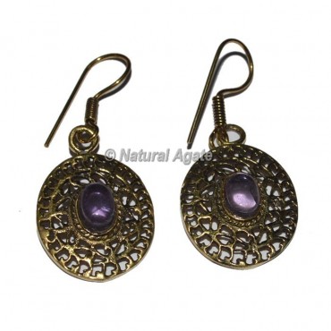 Amethyst Golden Earrings