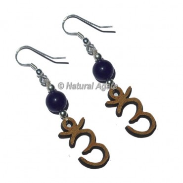 Amethyst Stone With Brow Chakra Earrings
