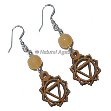 Golden Stone With Solar Chakra Earrings