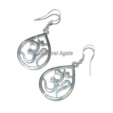 Om Silver Earrings