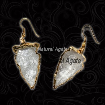 Crystal Quartz Arrowhead Earrings