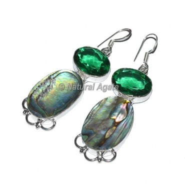 Green Agate Crystal Earrings