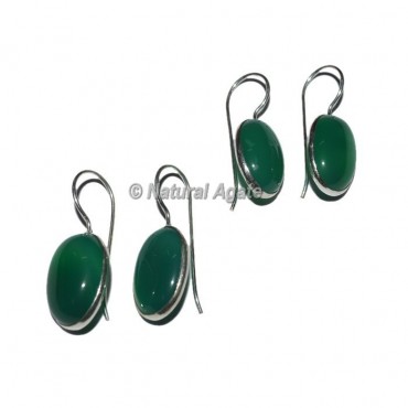 Green Aventurine Oval Earrings