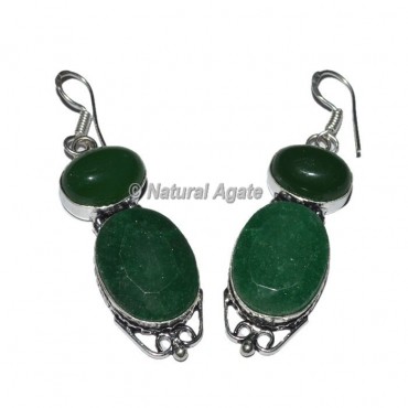 Green Aventurine Slice Earrings