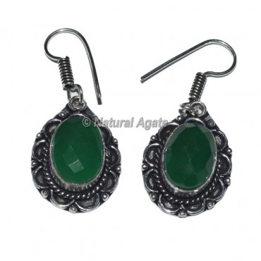 Oval Green Aventurine Earrings