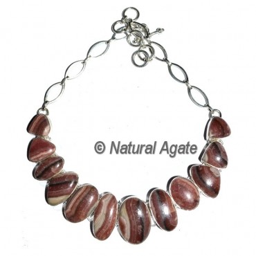 Oval cabs Rhodochrosite Necklace