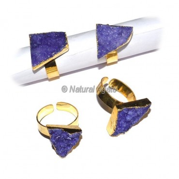 Purple Color Druzy Ring