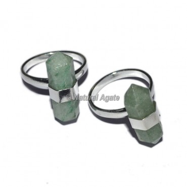Green Aventurine Double Terminated Point Ring