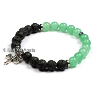 Lava And Green Aventurine Healing Yoga Bracelet