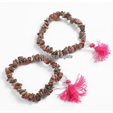 Rhodonite Chips Healing Yoga Bracelet AA