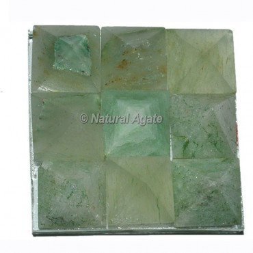 Green Aventurine Lemurian 9 Pyramid Charging Plate