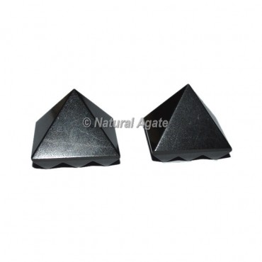 Black Agate  Lemurian 9 Cut Vastu Pyramid