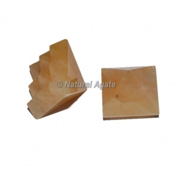 Golden Quartz  Lemurian 9 Cut Vastu Pyramid