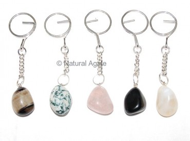 Mix Gemstone Tumbled Keychain