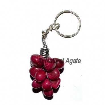 Ruby Dyed Tumbled Grape Keychain