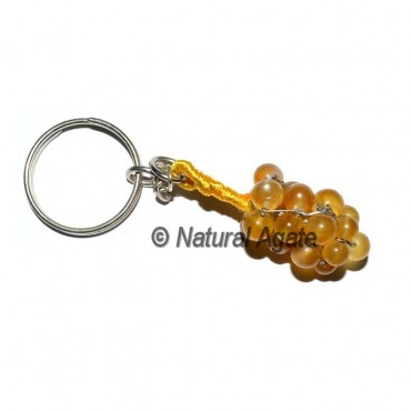 Yellow Agate Grap Round Keychain