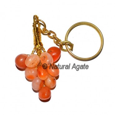 Carnelian Grapes Tumbled Keychain