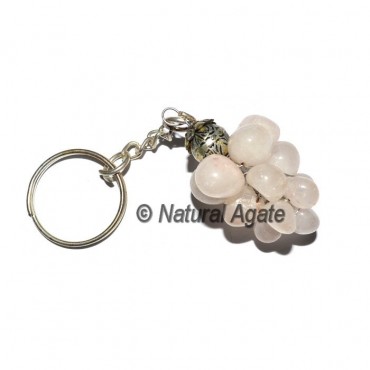 Rose Quartz Grapes Tumbled Keychain