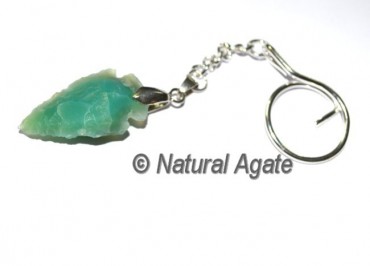 Green Onyx Arrowheads Keychain