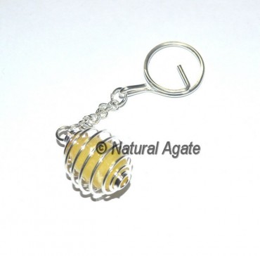 Yellow Onyx Cage Keychain